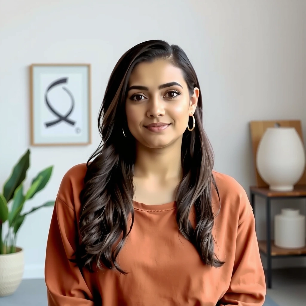 Portrait of Holistic Health Practitioner Maya Sharma.