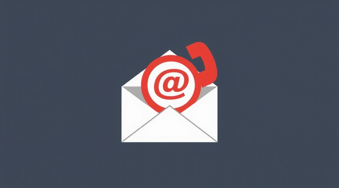 A stylized image of an open envelope with an email icon and a phone receiver, symbolizing contact and communication channels.